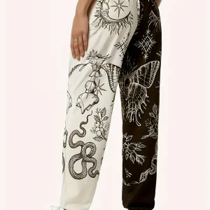 Agnes - Pantaloni sportivi casual con stampa divertente bicolore