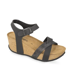 Valleverde Zeppe Sandali con Zeppa da Donna – Nero - VG1401 NERO