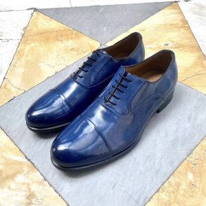 Scarpe Francesine in pelle blu chiaro