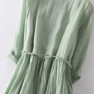 Amalie - Vestito con volant in cotone e lino