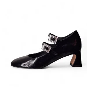 Kammi Ballerina Tacco Gioiello Decolleté da Donna – Nero - 24732-275A