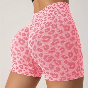 Alma - Pantaloncini a vita alta con stampa leopardata per donna