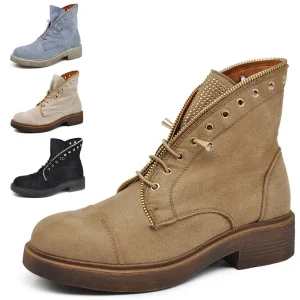 MP362-1 STIVALI STIVALETTI DONNA MOTOCICLISTA ANFIBI SCARPONCINI LACCI strass