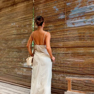 Abito a Fiori in Lino MidiI