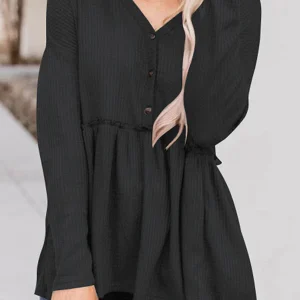 Novella - Blusa casual a manica lunga con scollo a V