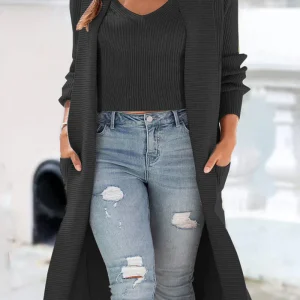 Pearly - Elegante gilet in maglia con lungo cardigan