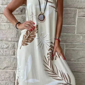 Isabella - Abito casual stampato senza maniche e a vestibilità ampia