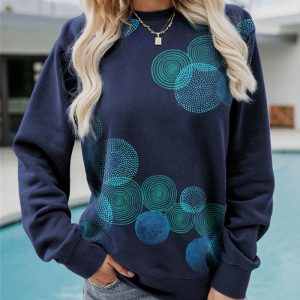 Stephanie - Maglione casual ampio con scollo rotondo