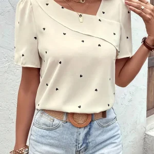 Danaya - Blusa Elegante con Maniche Corte e Stile