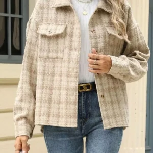 Cartina - Elegante giacca a quadri con bottoni e calda