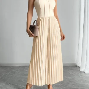 Adelaide - Tuta a gamba larga con corsetto plissettato