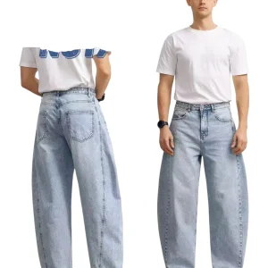 Jeans ballon fit comodo in cotone