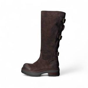 Kammi Stivale Anna Biker Con Fibie Stivaletti con Tacco da Donna – Testa di Moro - K3 TDM