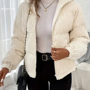 Letha - Cappotto a sbuffo con zip a coste