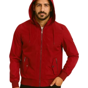 Giubbotto con zip e cappuccio staccabile