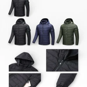 Giubbino con zip e cappuccio con taschino