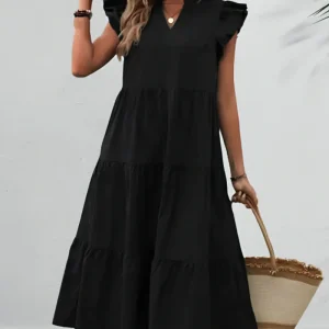 Abi - Abito svasato con volant dallo stile casual ed elegante