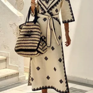 Zariah - Elegante Abito Vintage con Maniche a Metà