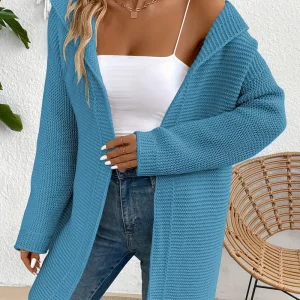 Aura - Cardigan con cappuccio aperto
