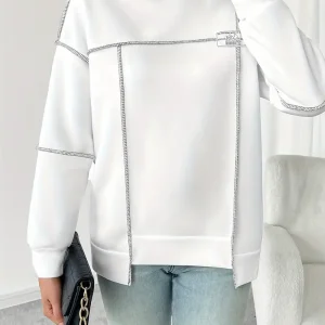 Isabella - Felpa asimmetrica a coste