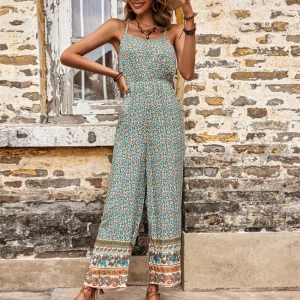 Faye - Tuta bohémien con cinturino a spaghetti