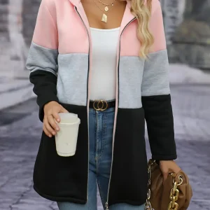 Beatrice - Elegante felpa con cappuccio color block per donna