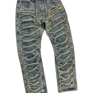 Jeans con rotture in cotone