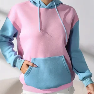 Ella - Felpa con cappuccio color block alla moda da donna