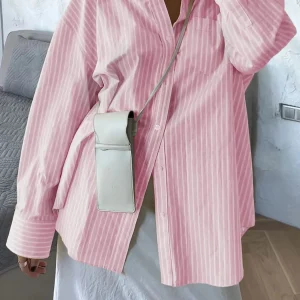 Elisa - Camicia ampia a righe con bottoni e maniche lunghe