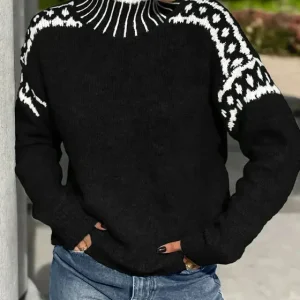 Alayah - Maglione dolcevita caldo in maglia elegante