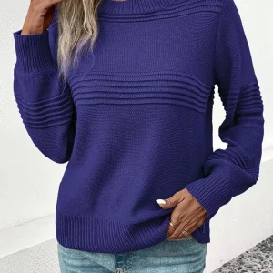 Zeva - Maglione casual ed elegante con collo rotondo e maniche lunghe