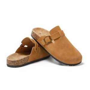 Pantofole da Donna in Pelle Sintetica con Suola in Sughero MD9516