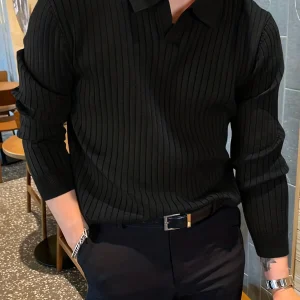 Emil - Elegante polo in maglia a maniche lunghe