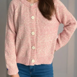 Callie - Cardigan elegante con bottoni e maniche lunghe in tessuto fiammato