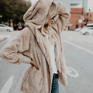 Letha - Cappotto invernale da donna con cappuccio