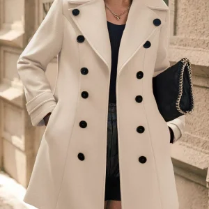 Alliah - Elegante cappotto blazer doppiopetto