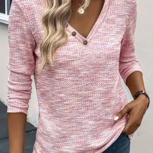 Adrianna - Felpa elegante a maniche lunghe con scollo a V