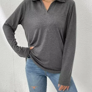 Aurelia - Felpa polo casual a maniche lunghe