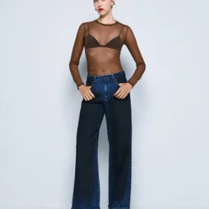 Access Fashion Blusa in rete aderente coffee mod. 2196  AI25