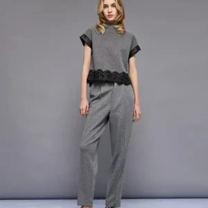 Access Fashion Pantaloni con inserto in simil pelle  mod. 5072  AI25