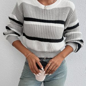 Paula - Elegante maglione a righe lavorato a maglia