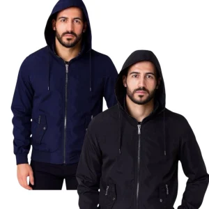 Giubbino con zip e cappuccio staccabile