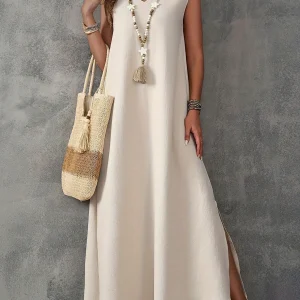 Beverly - Abito lungo casual senza maniche con scollo a V