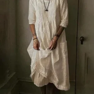 Carmine - Abito oversize da donna in cotone e lino