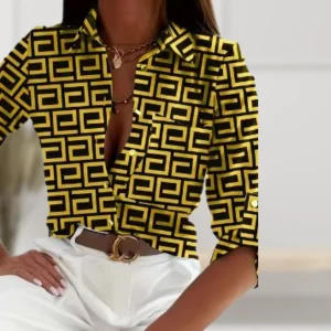 Anita - Elegante top con stampa greca