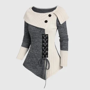 Camille - Top a portafoglio asimmetrico con allacciatura