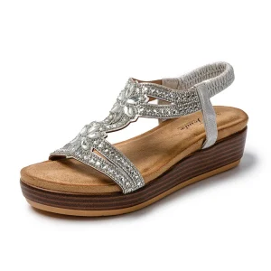 Sandali Donna Estivi Gioielli Strass Elastica SD9105