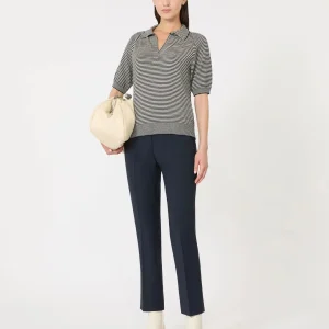 Weekend Max Mara Pantalone a sigaretta in tela di lana, blu Canon AI25