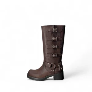 Kammi Con Fibie Stivali senza Tacco da Donna – Cuoio - STIVALE FIBIE