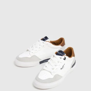 Pepe Jeans Kenton Rump B Sneakers Basse da Bambino – Bianco - PBS30590 800